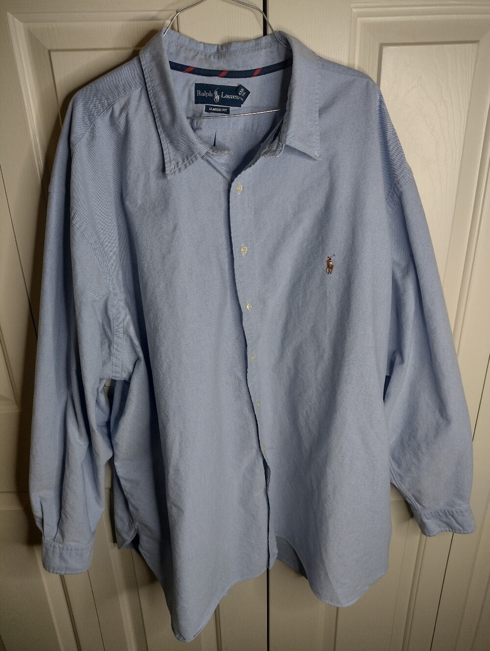 4XL BIG Polo Ralph Lauren 4XLB Men's Light Blue Oxford Cloth Button Down Shirt